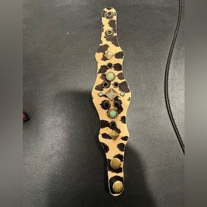 Handcrafted Leopard Hide on Hair Bracelet